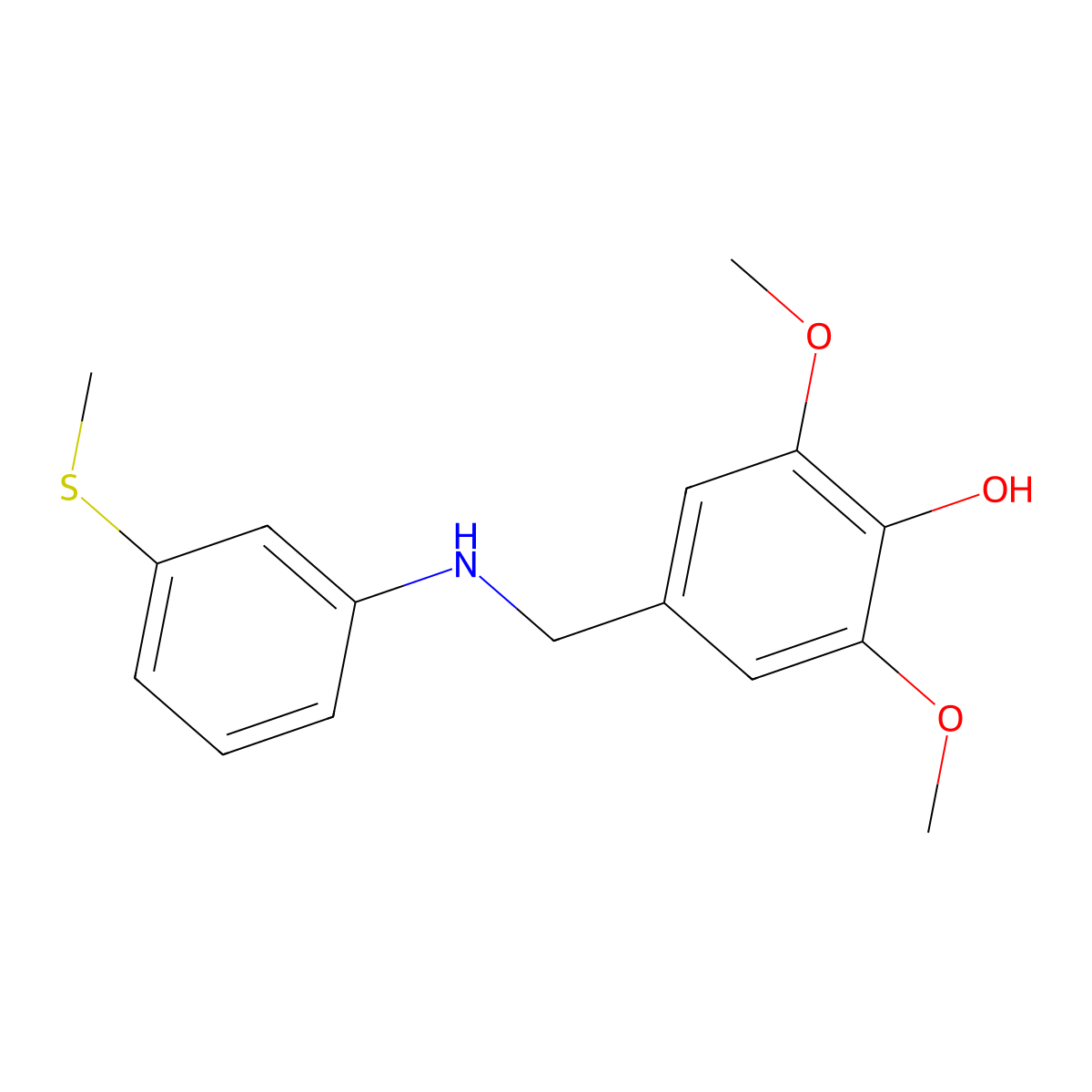 2,6-Dimethoxy-4-[(3-methylsulfanylanilino)methyl]phenol molecular structure, CAS 416862-08-3