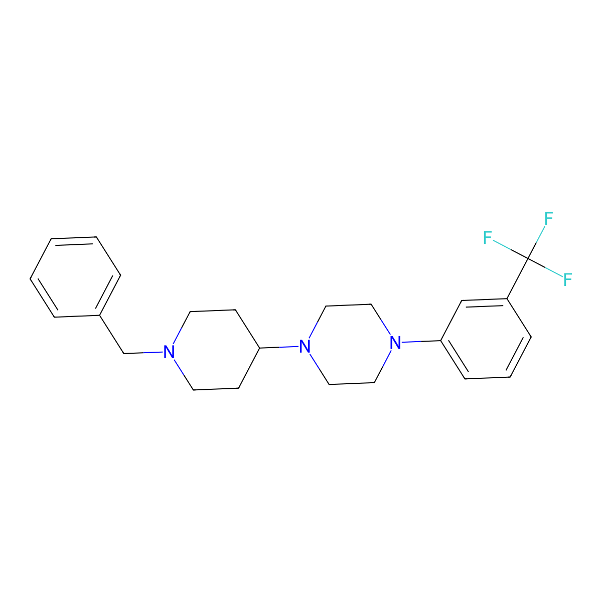 1-(1-Benzylpiperidin-4-yl)-4-[3-(trifluoromethyl)phenyl]piperazine molecular structure, CAS 416862-35-6