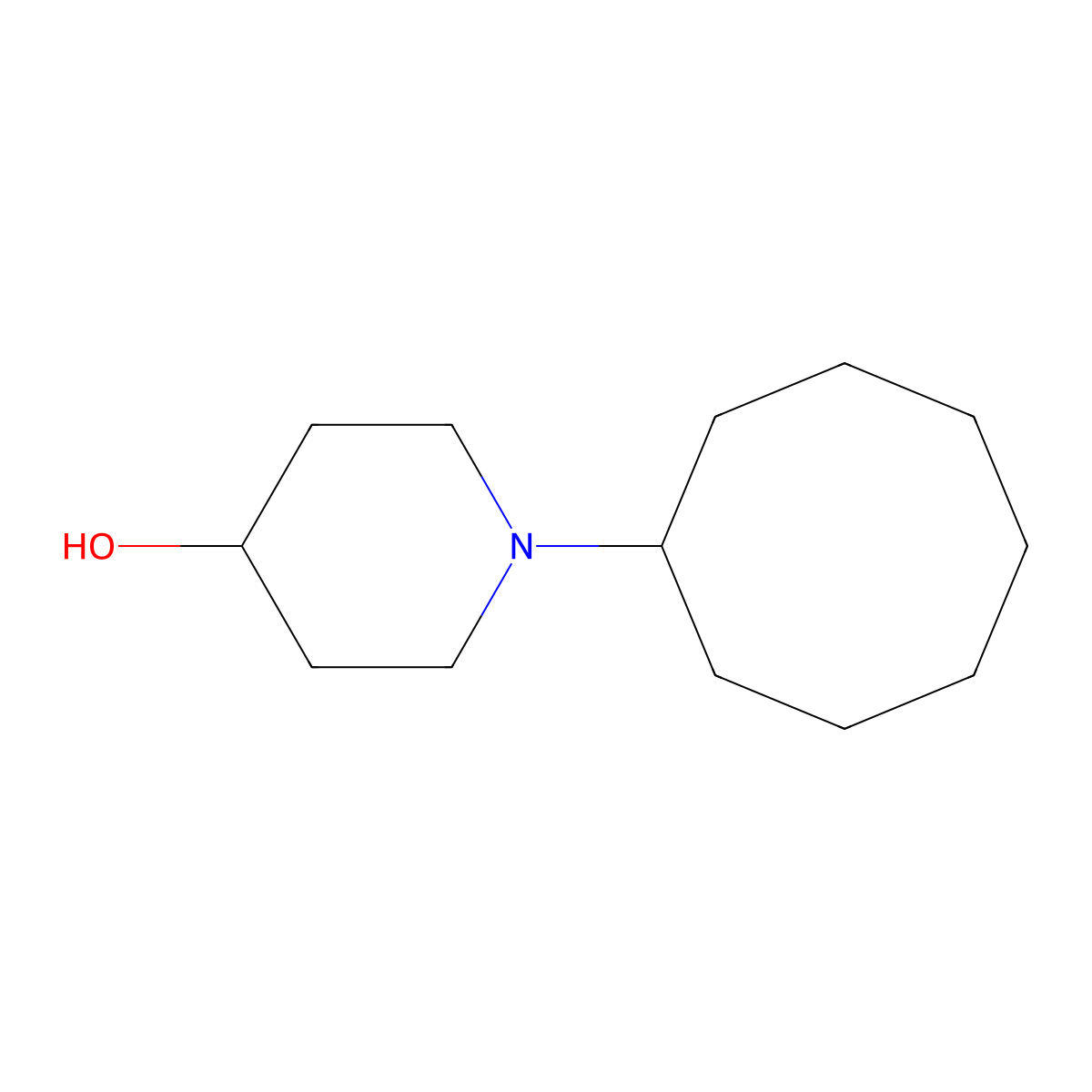 1-Cyclooctylpiperidin-4-ol molecular structure, CAS 416862-38-9