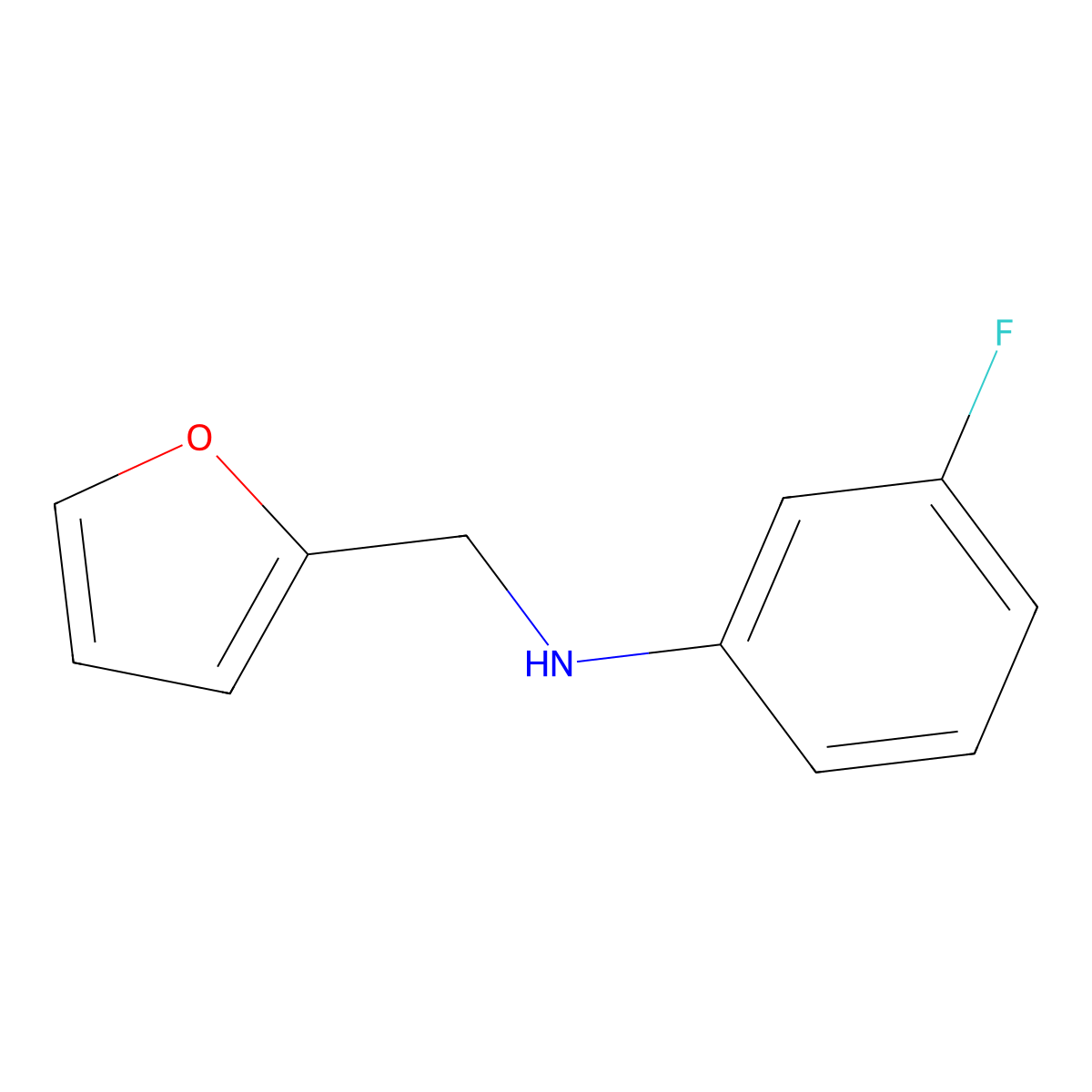 3-fluoro-N-(furan-2-ylmethyl)aniline molecular structure, CAS 416862-39-0