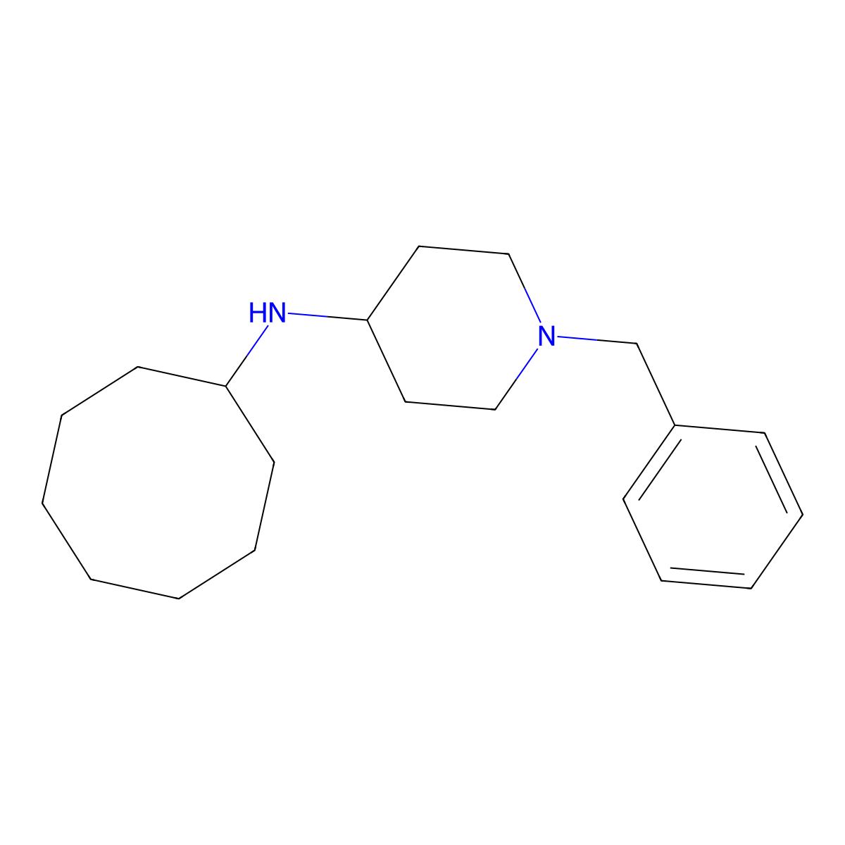 1-benzyl-N-cyclooctylpiperidin-4-amine molecular structure, CAS 416862-40-3