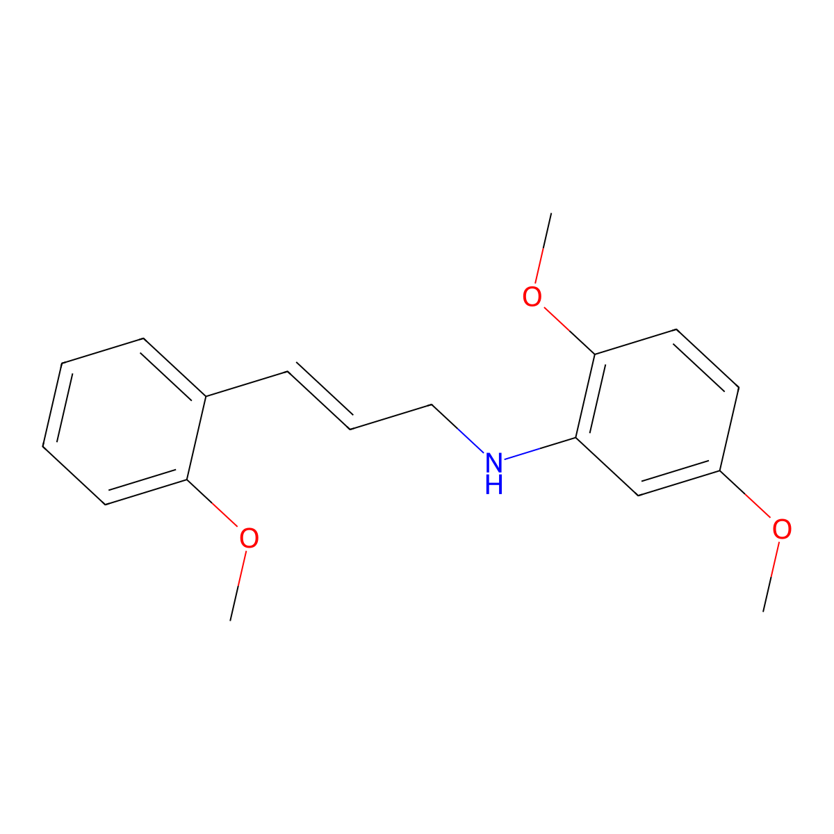 2,5-Dimethoxy-N-[3-(2-methoxyphenyl)prop-2-en-1-yl]aniline molecular structure, CAS 416862-43-6