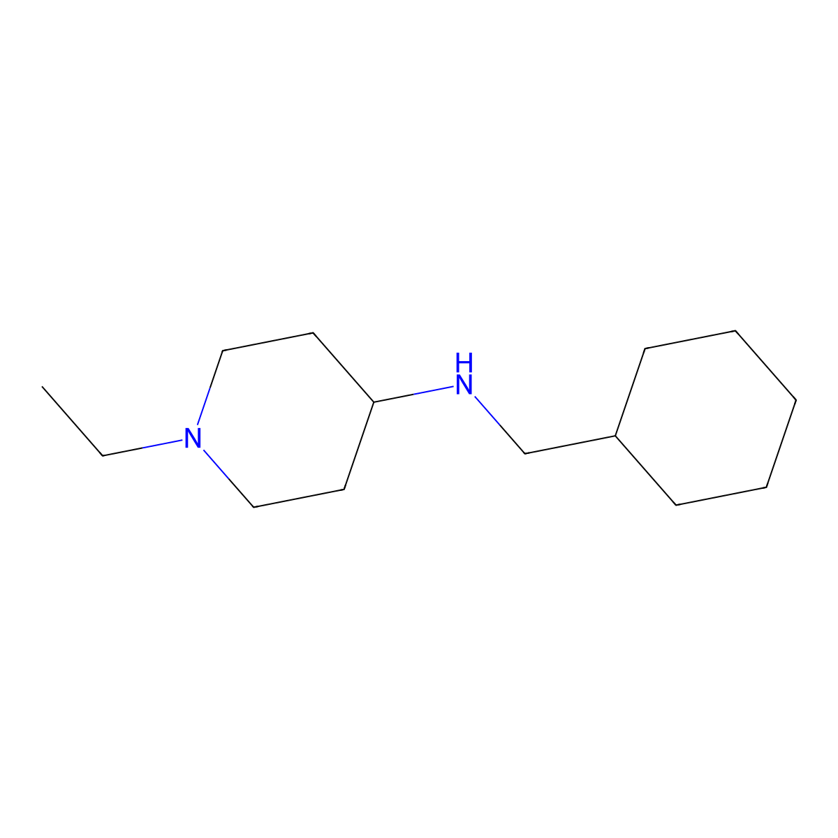 N-(cyclohexylmethyl)-1-ethylpiperidin-4-amine molecular structure, CAS 416863-45-1