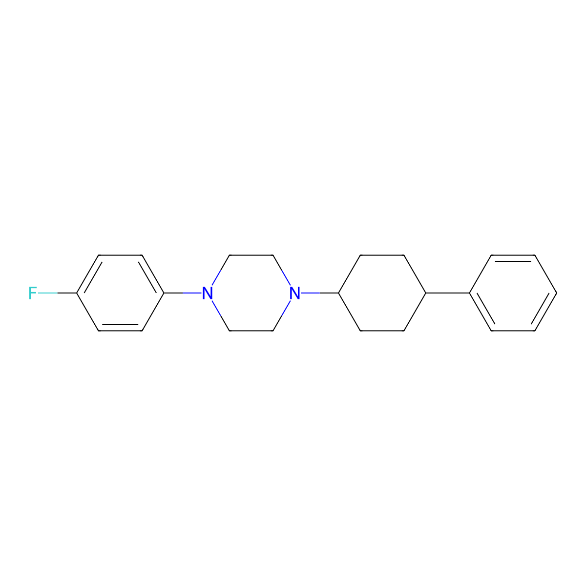 1-(4-Fluorophenyl)-4-(4-phenylcyclohexyl)piperazine molecular structure, CAS 416863-97-3
