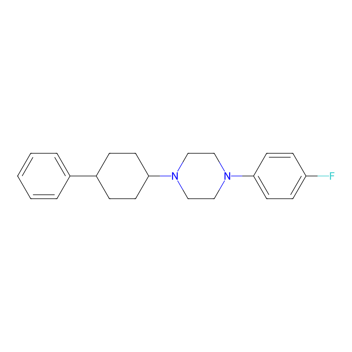 1-(4-Fluorophenyl)-4-(4-phenylcyclohexyl)piperazine molecular structure, CAS 416863-97-3