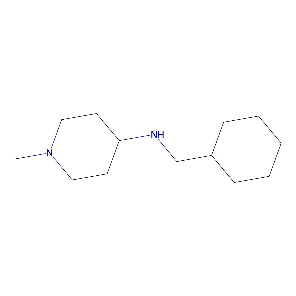 N-(cyclohexylmethyl)-1-methylpiperidin-4-amine molecular structure, CAS 416864-13-6
