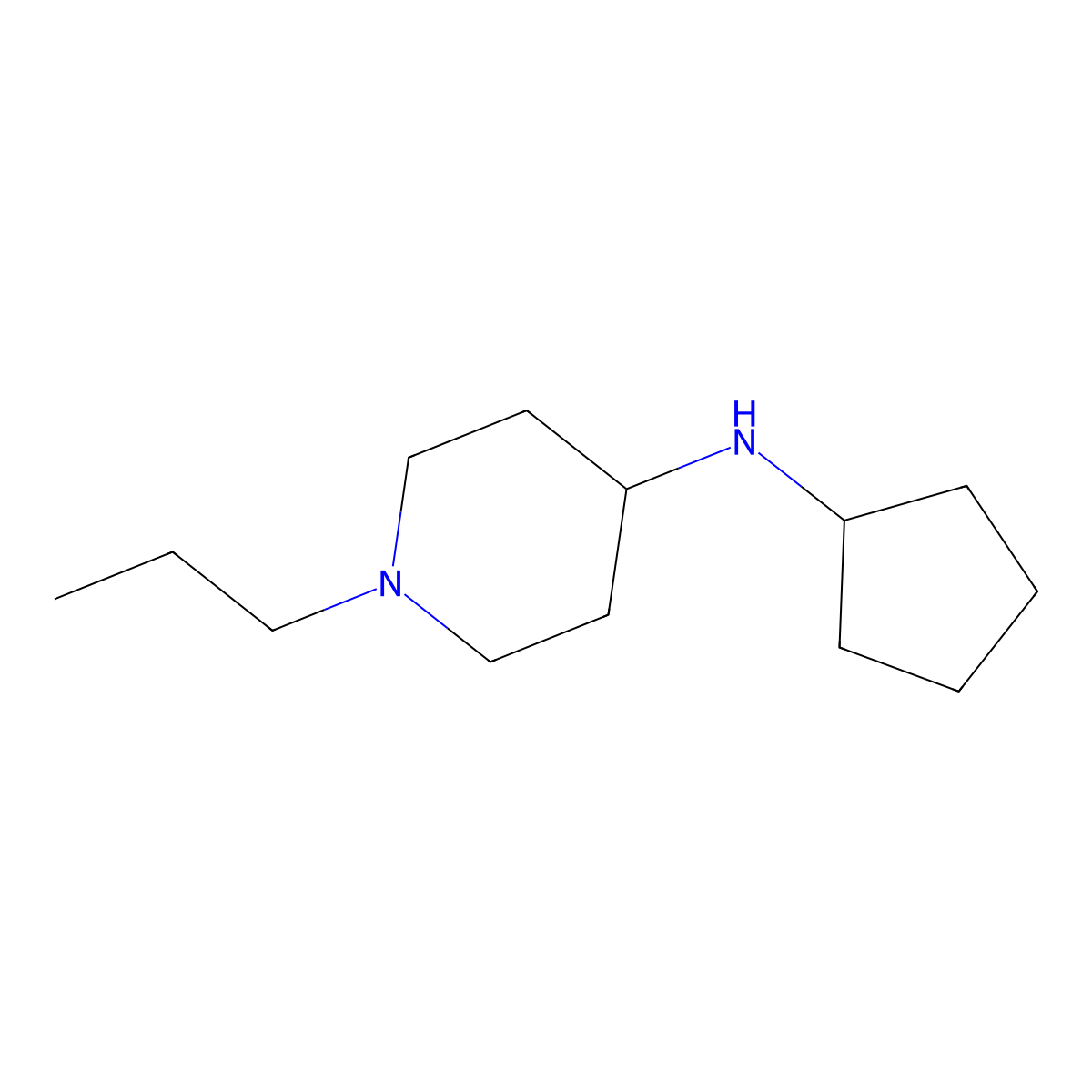 N-cyclopentyl-1-propylpiperidin-4-amine molecular structure, CAS 416864-15-8