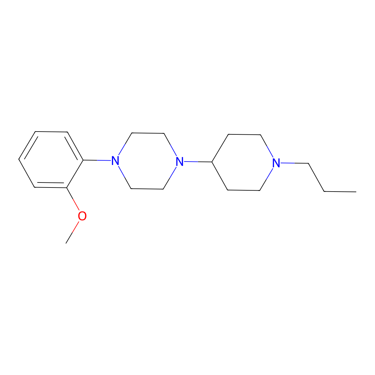 1-(2-Methoxyphenyl)-4-(1-propylpiperidin-4-yl)piperazine molecular structure, CAS 416864-63-6