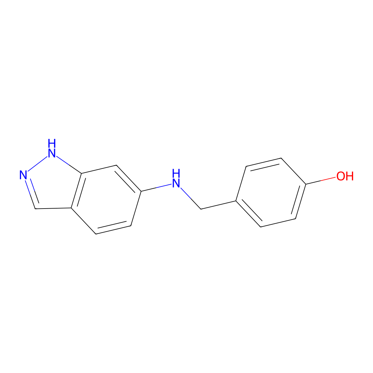4-{[(2H-indazol-6-yl)amino]methyl}phenol molecular structure, CAS 416865-20-8