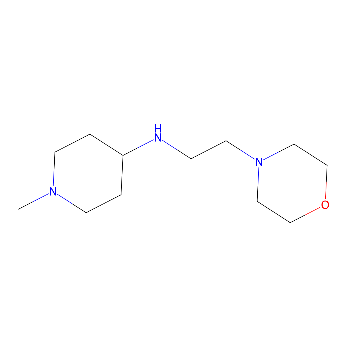 (1-Methyl-piperidin-4-YL)-(2-morpholin-4-YL-ethyl)-amine molecular structure, CAS 416865-22-0