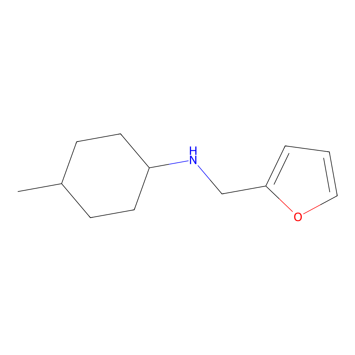 Furan-2-ylmethyl-(4-methyl-cyclohexyl)-amine molecular structure, CAS 416865-30-0