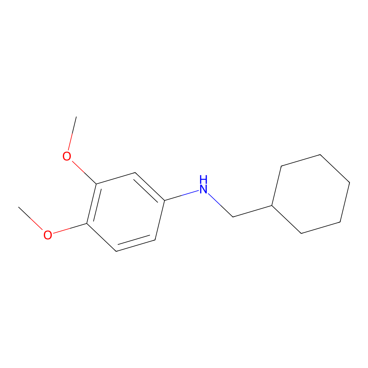 Cyclohexylmethyl-(3,4-dimethoxy-phenyl)-amine molecular structure, CAS 416865-35-5