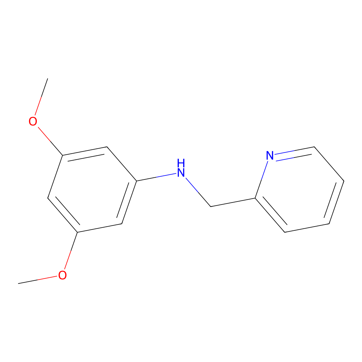 3,5-dimethoxy-N-(pyridin-2-ylmethyl)aniline molecular structure, CAS 416865-69-5