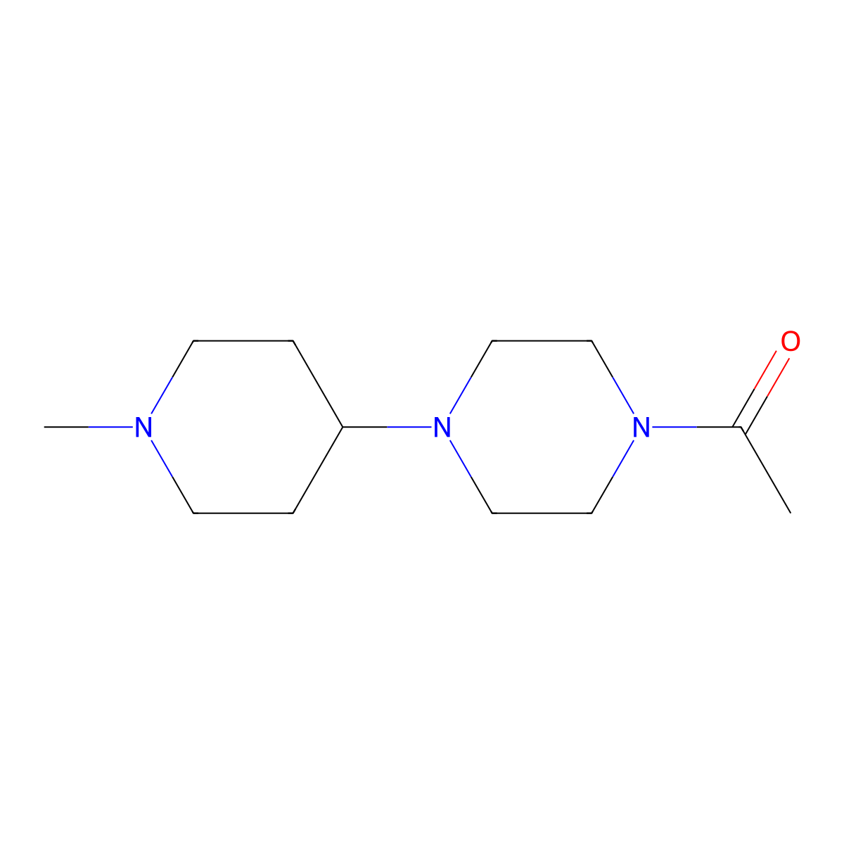 1-Acetyl-4-(1-methyl-4-piperidinyl)piperazine molecular structure, CAS 416866-55-2