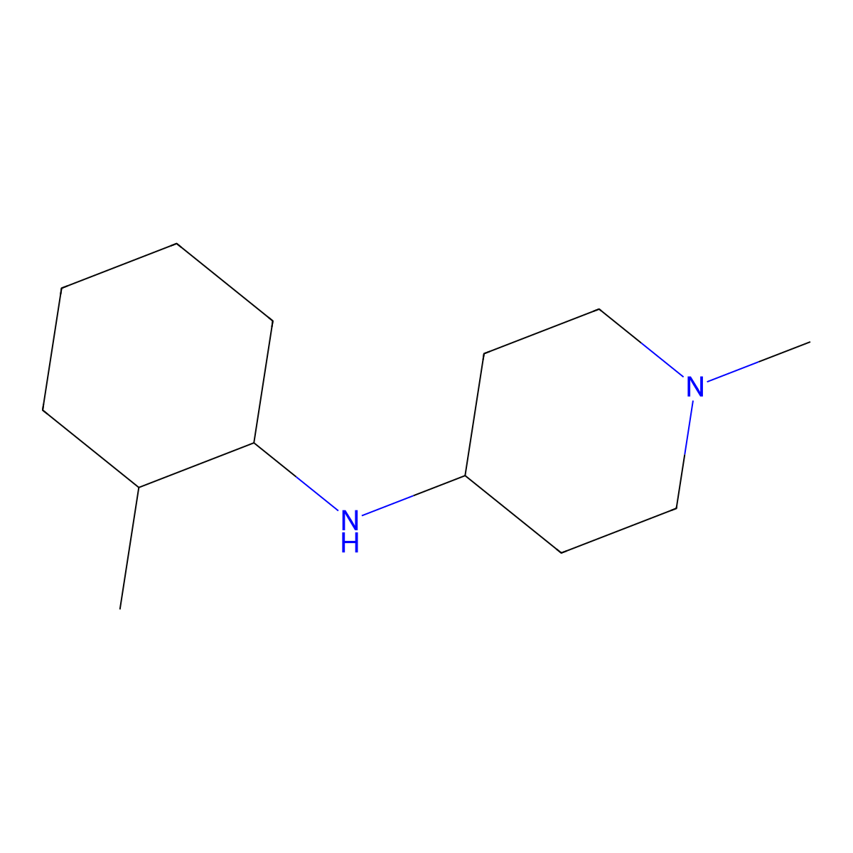 1-methyl-N-(2-methylcyclohexyl)piperidin-4-amine molecular structure, CAS 416866-67-6