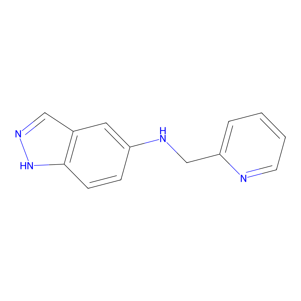 N-(pyridin-2-ylmethyl)-1H-indazol-5-amine molecular structure, CAS 416867-01-1