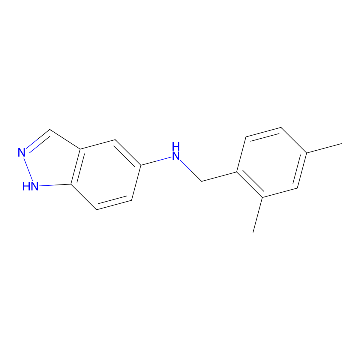 N-[(2,4-dimethylphenyl)methyl]-1H-indazol-5-amine molecular structure, CAS 416867-06-6