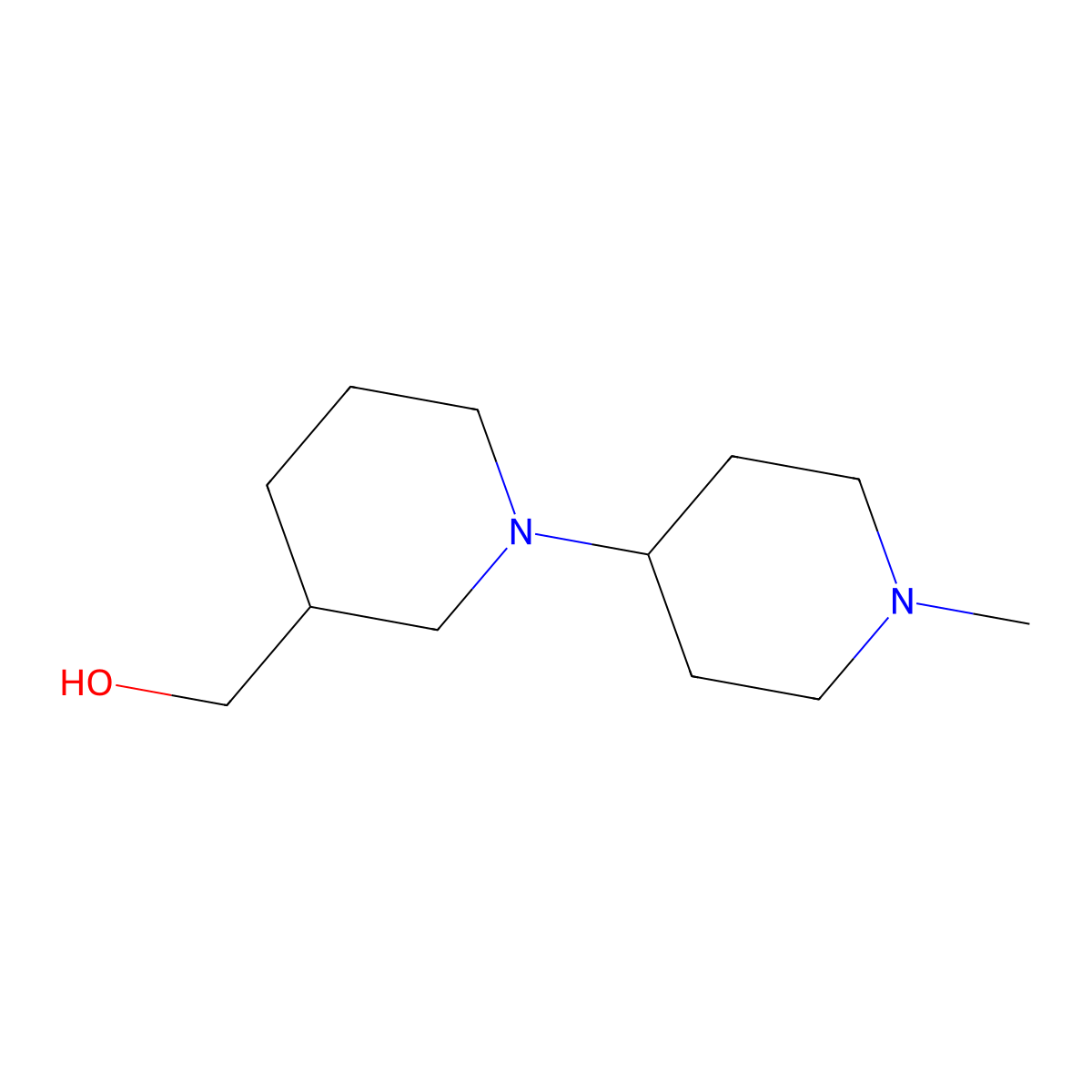 (1'-Methyl-1,4'-bipiperidin-3-yl)methanol molecular structure, CAS 416867-61-3
