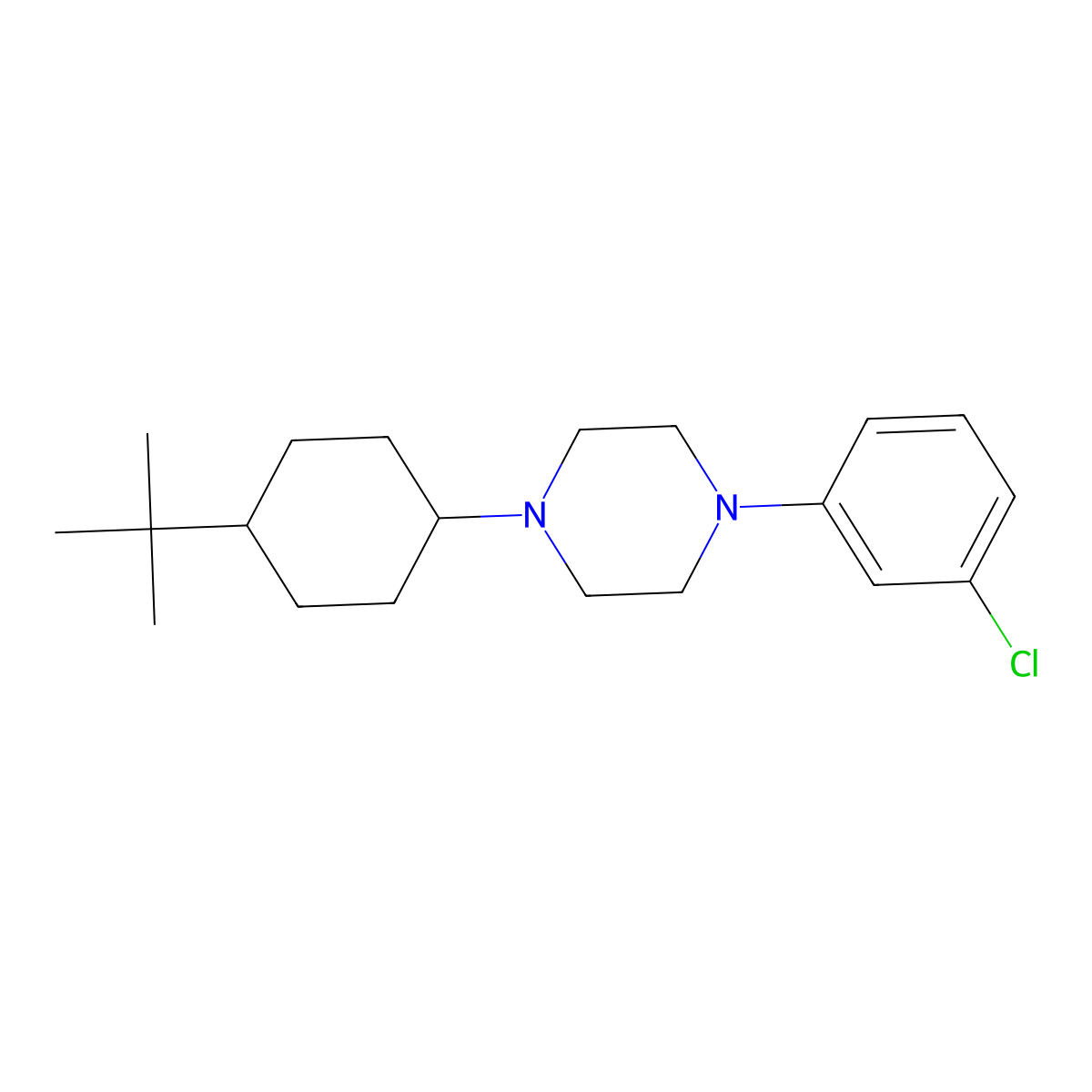 1-(4-Tert-butylcyclohexyl)-4-(3-chlorophenyl)piperazine molecular structure, CAS 416867-68-0