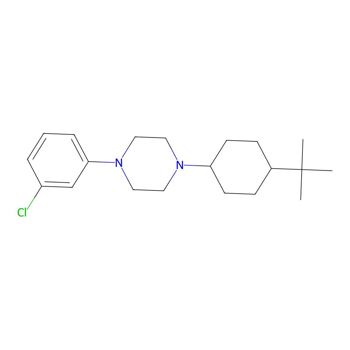 1-(4-Tert-butylcyclohexyl)-4-(3-chlorophenyl)piperazine molecular structure, CAS 416867-68-0