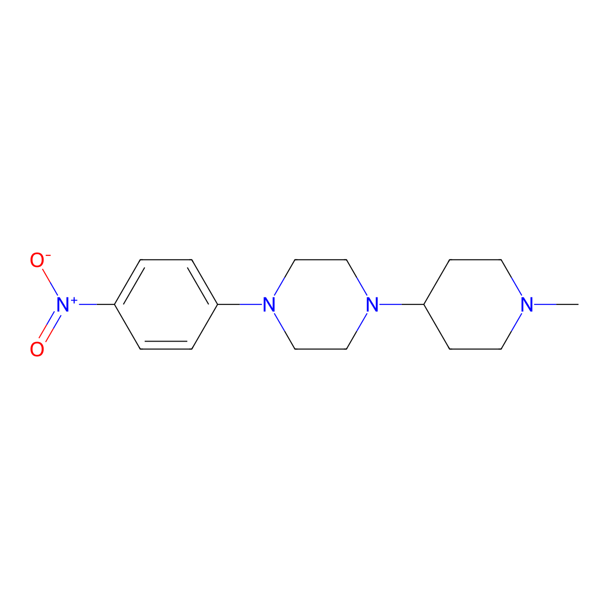 1-(1-Methylpiperidin-4-yl)-4-(4-nitrophenyl)piperazine molecular structure, CAS 416867-97-5