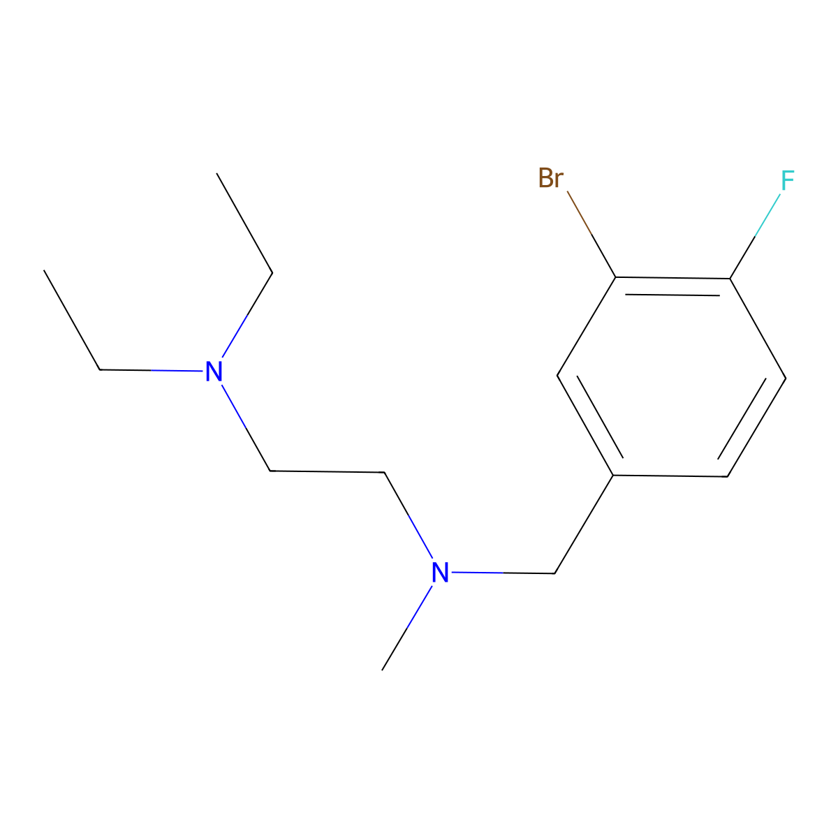 N-[(3-bromo-4-fluorophenyl)methyl]-N',N'-diethyl-N-methylethane-1,2-diamine molecular structure, CAS 416868-10-5