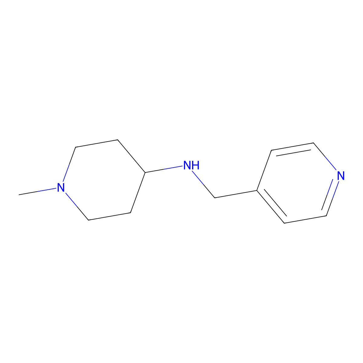 1-methyl-N-(pyridin-4-ylmethyl)piperidin-4-amine molecular structure, CAS 416868-54-7