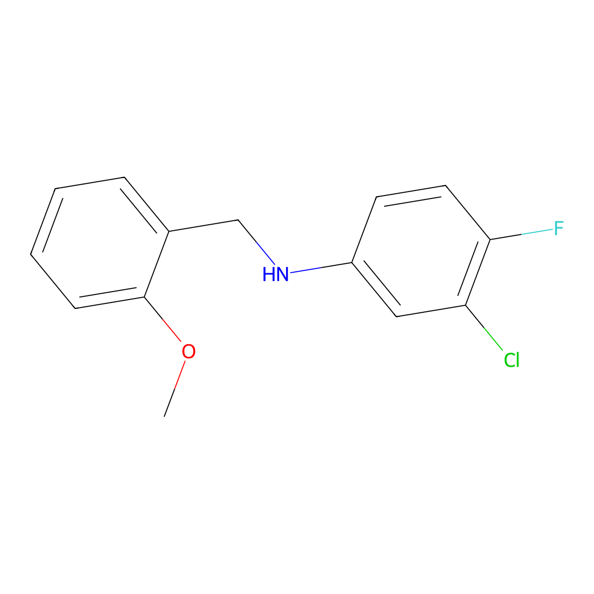 3-Chloro-4-fluoro-N-(2-methoxybenzyl)aniline molecular structure, CAS 416869-09-5
