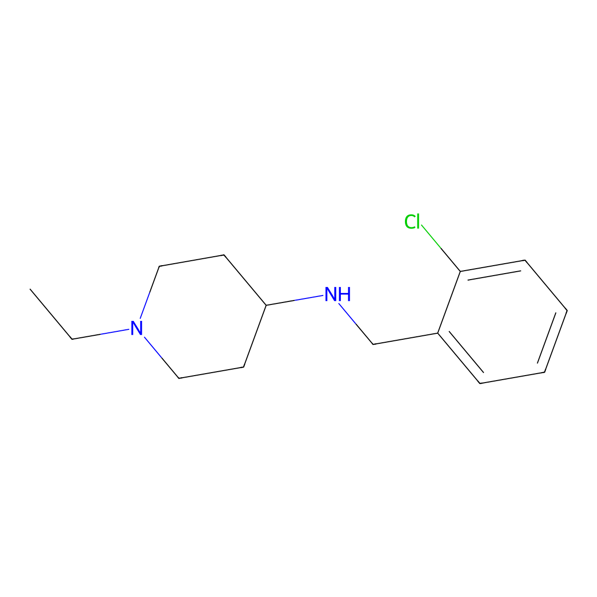 N-[(2-chlorophenyl)methyl]-1-ethylpiperidin-4-amine molecular structure, CAS 416869-24-4