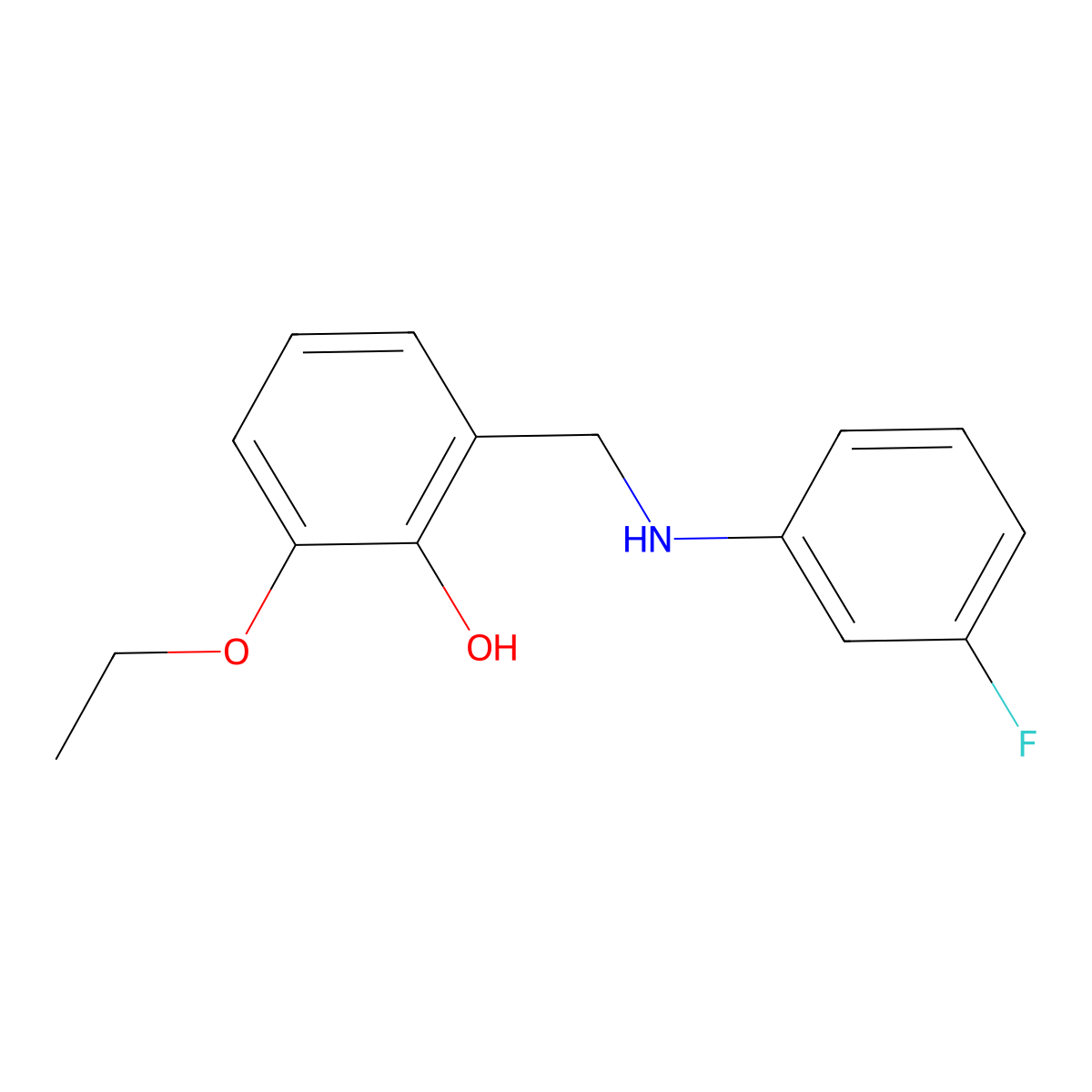 2-Ethoxy-6-{[(3-fluorophenyl)amino]methyl}phenol molecular structure, CAS 416869-28-8