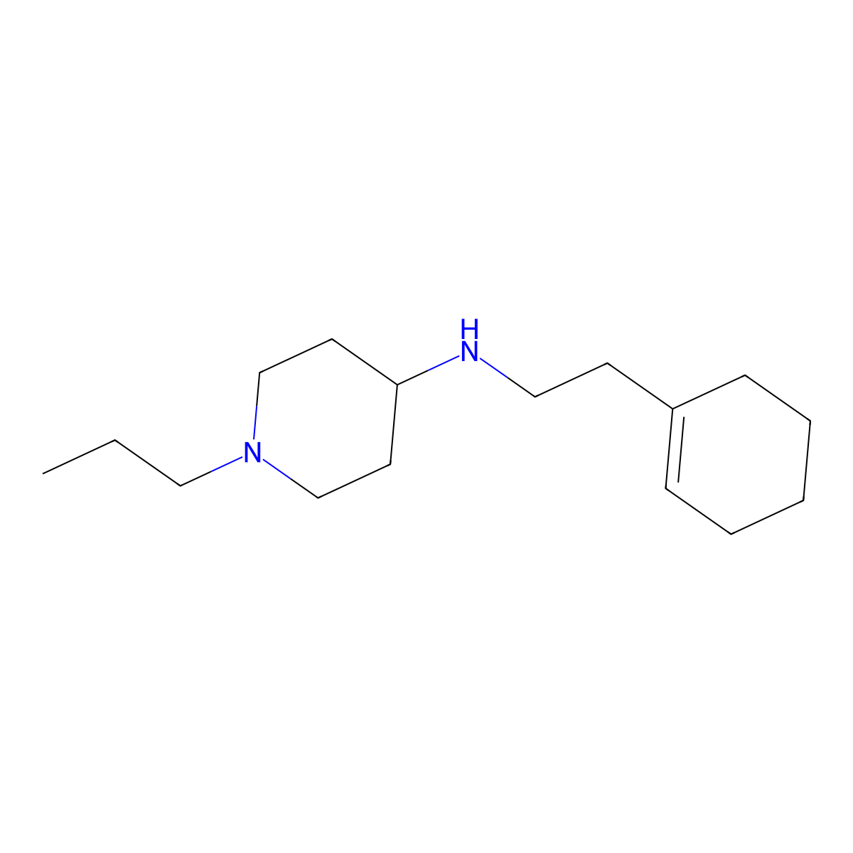 N-[2-(1-cyclohexen-1-yl)ethyl]-1-propyl-4-piperidinamine molecular structure, CAS 416869-40-4