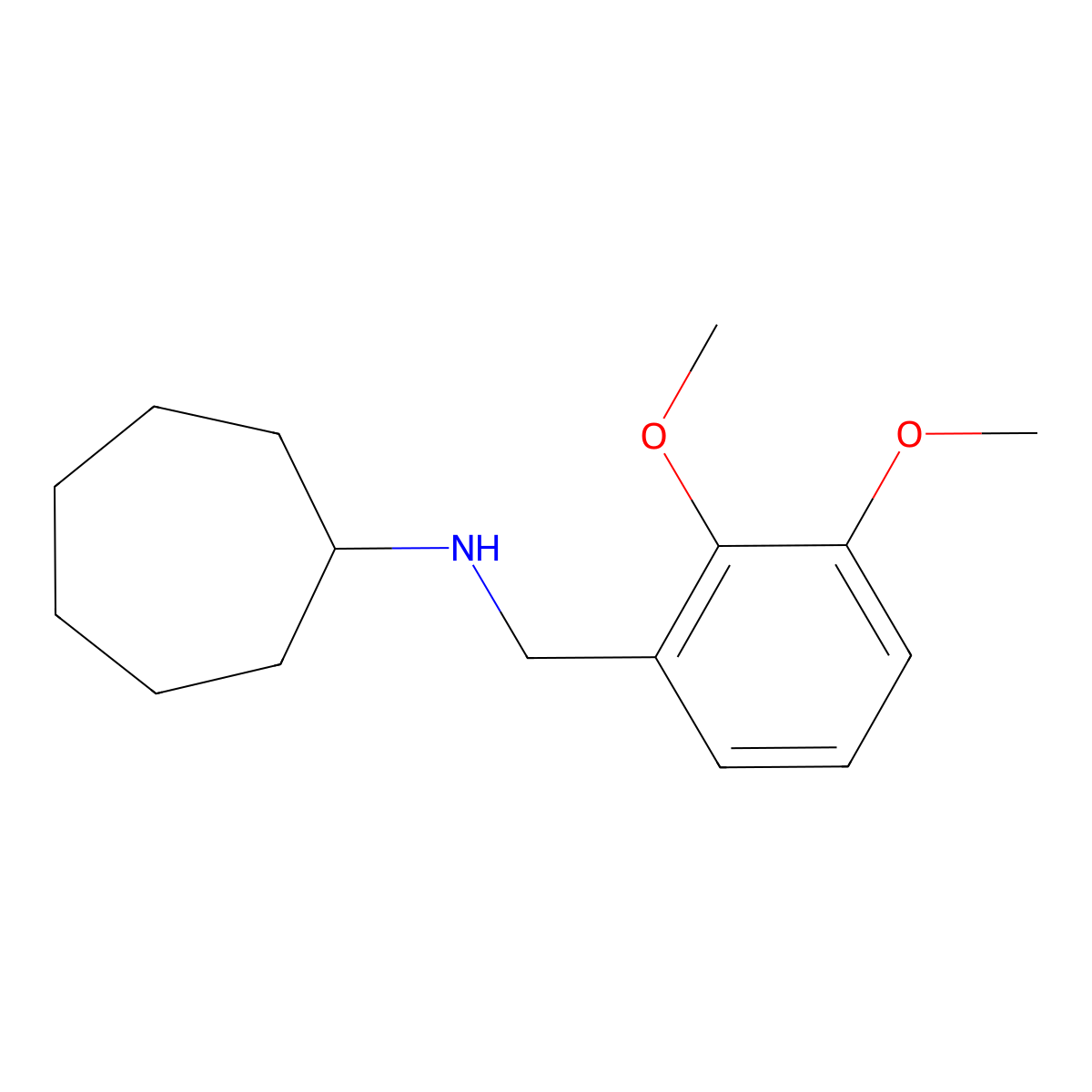 N-(2,3-dimethoxybenzyl)cycloheptanamine molecular structure, CAS 416869-65-3