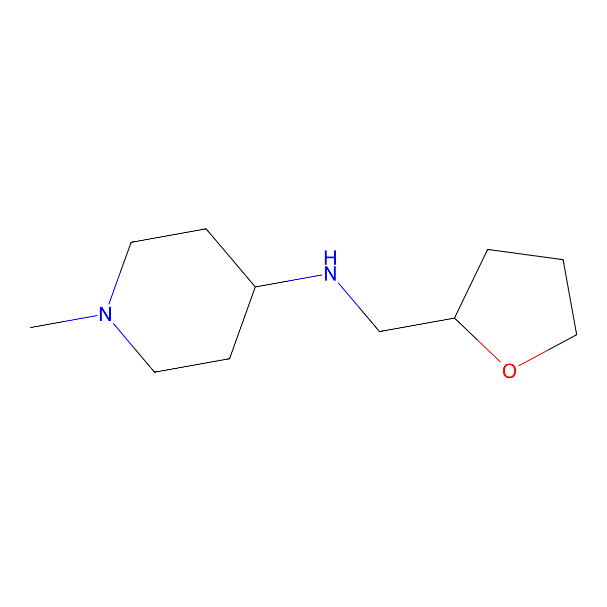 (1-Methyl-piperidin-4-YL)-(tetrahydro-furan-2-YL-methyl)-amine molecular structure, CAS 416869-66-4