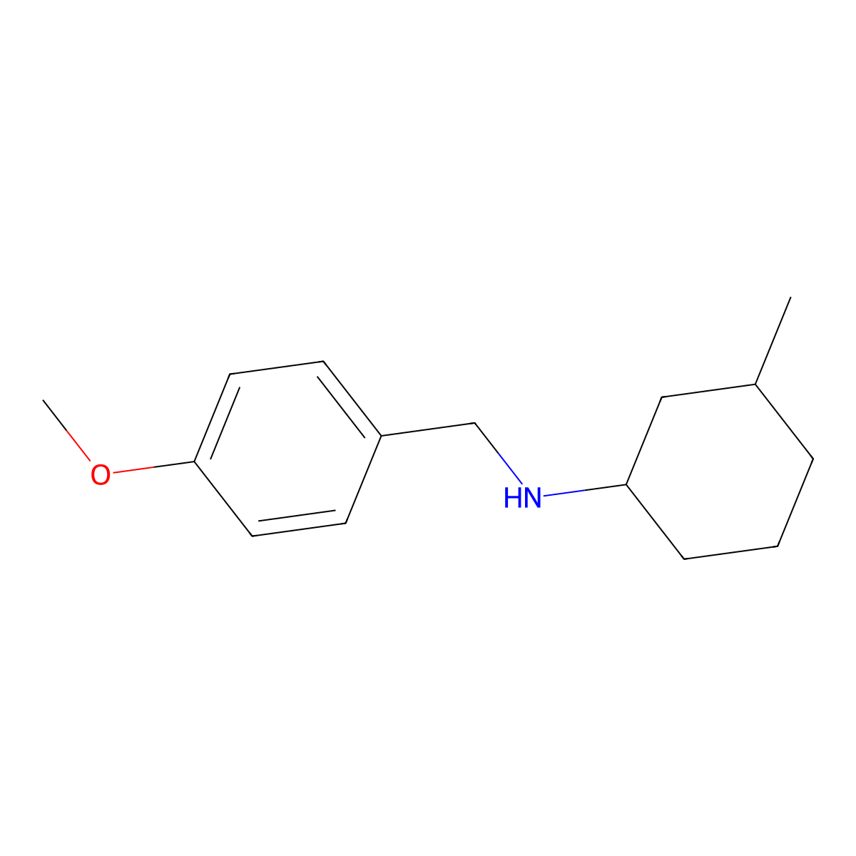 N-[(4-methoxyphenyl)methyl]-3-methylcyclohexan-1-amine molecular structure, CAS 416870-32-1