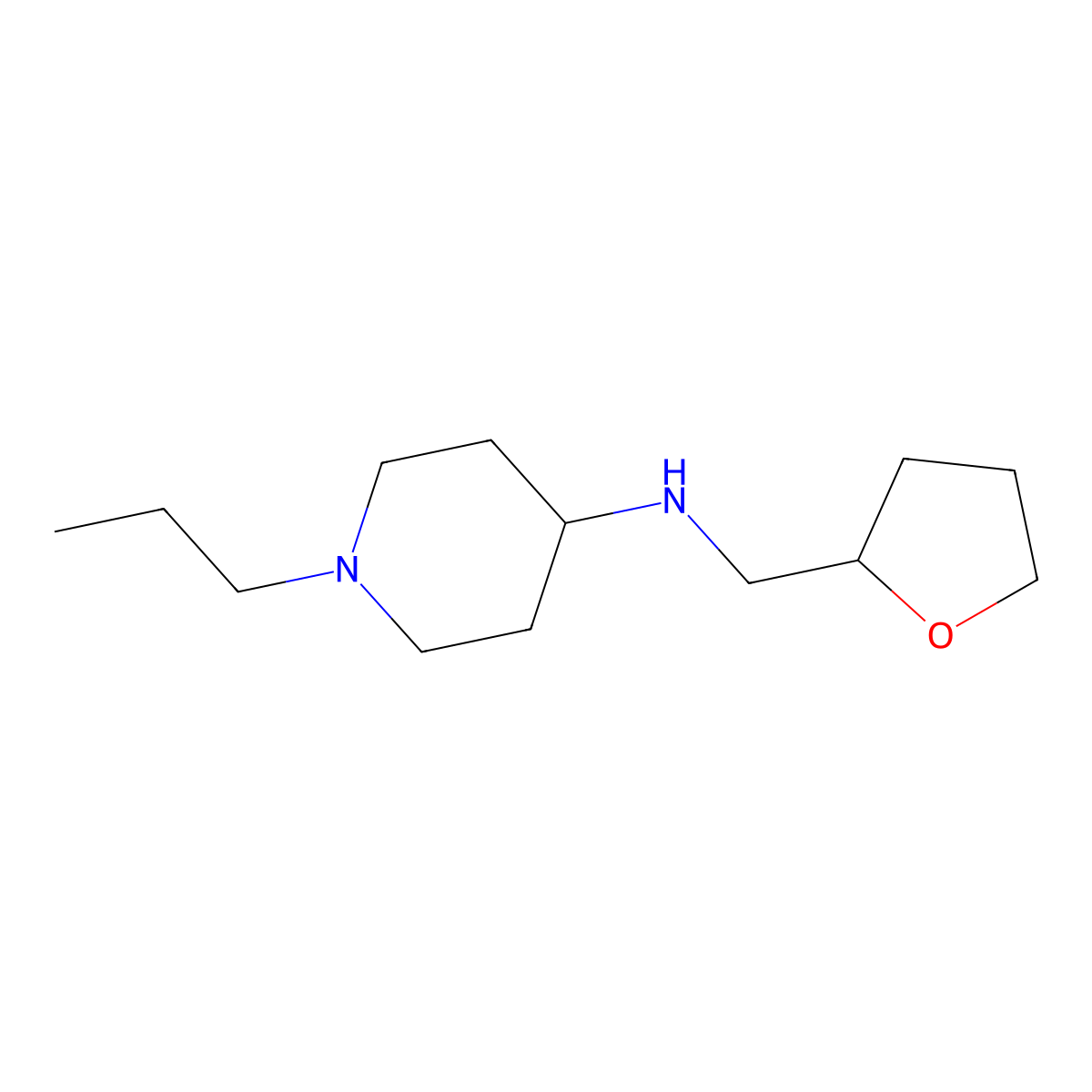 N-(oxolan-2-ylmethyl)-1-propylpiperidin-4-amine molecular structure, CAS 416870-70-7