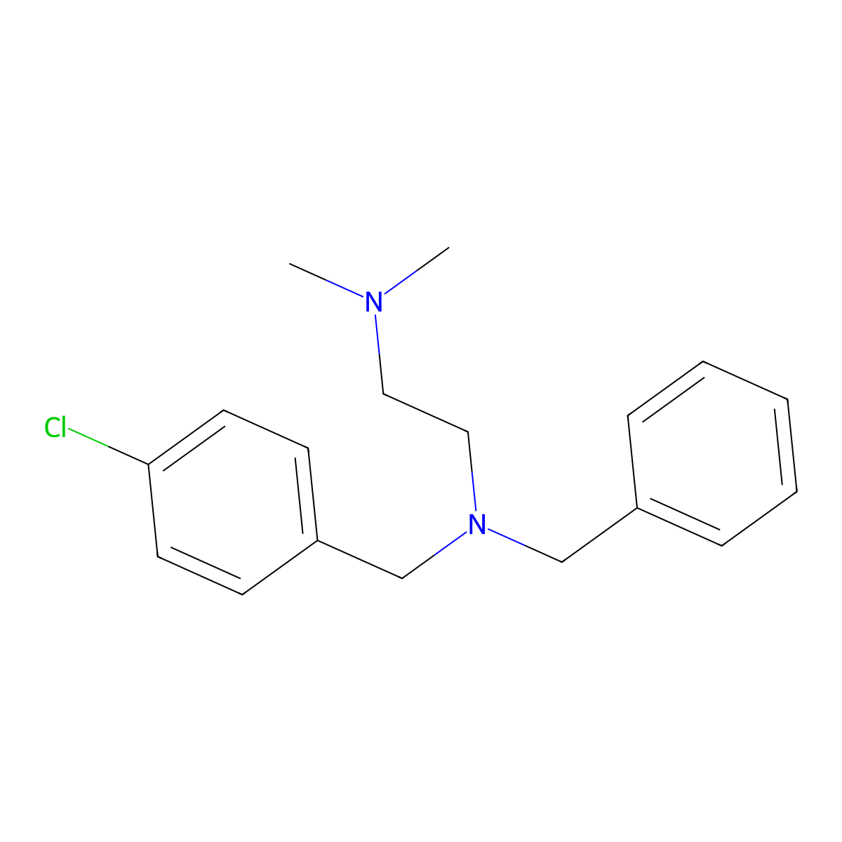 N-benzyl-N-(4-chlorobenzyl)-N',N'-dimethylethane-1,2-diamine molecular structure, CAS 416870-82-1
