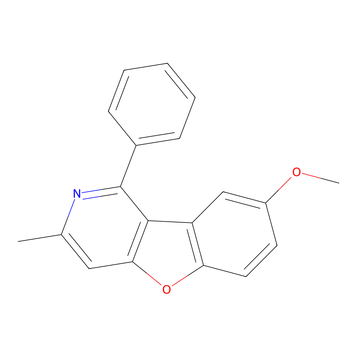 8-Methoxy-3-methyl-1-phenyl[1]benzofuro[3,2-c]pyridine molecular structure, CAS 416871-04-0