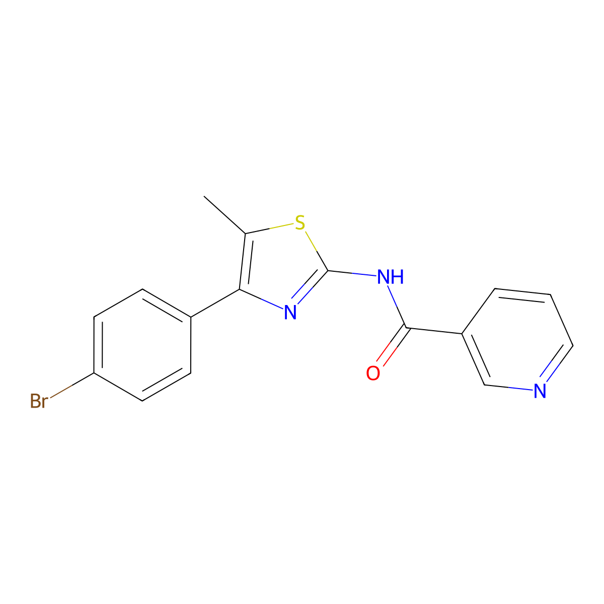 N-[4-(4-bromophenyl)-5-methyl-1,3-thiazol-2-yl]pyridine-3-carboxamide molecular structure, CAS 416873-39-7