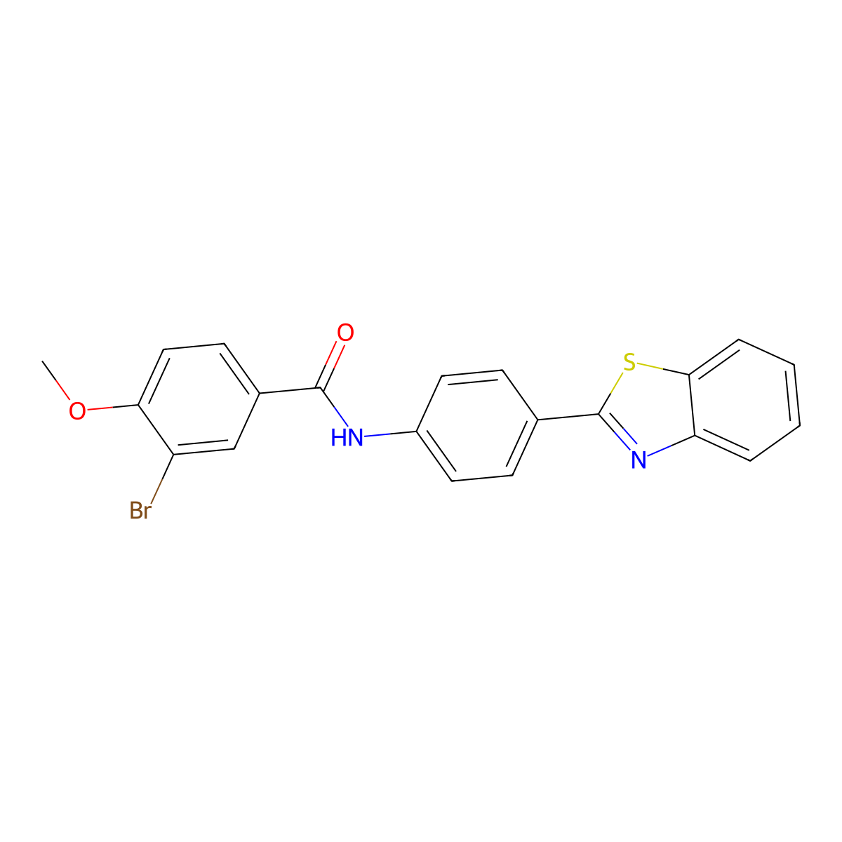 N-[4-(1,3-benzothiazol-2-yl)phenyl]-3-bromo-4-methoxybenzamide molecular structure, CAS 416874-91-4