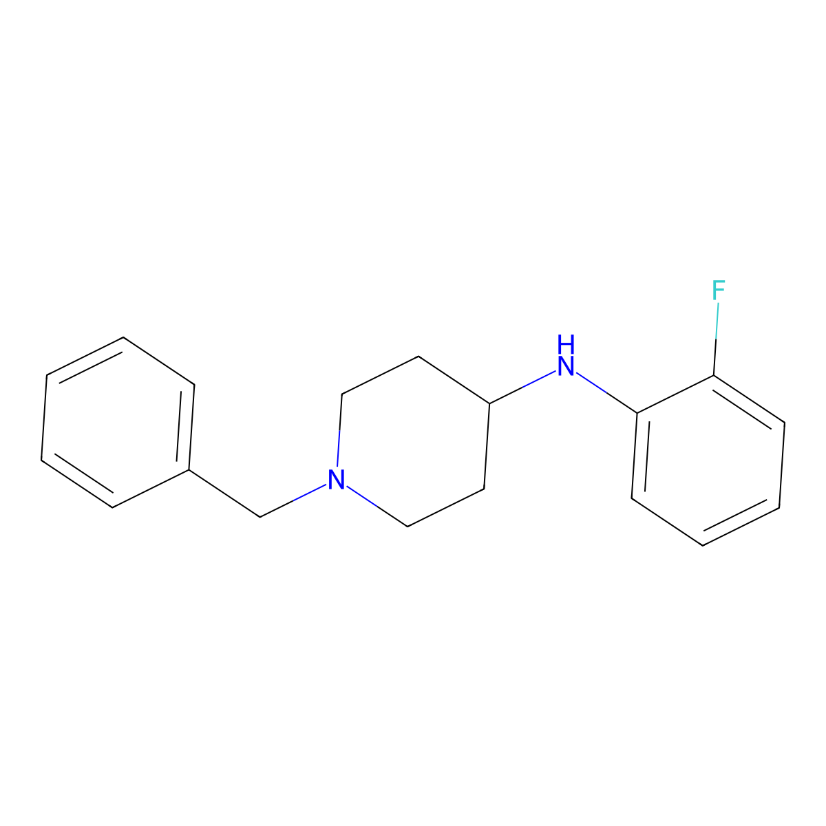 1-benzyl-N-(2-fluorophenyl)piperidin-4-amine molecular structure, CAS 416876-71-6