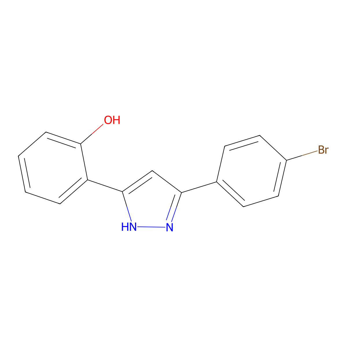 2-[5-(4-Bromophenyl)-1H-pyrazol-3-YL]phenol molecular structure, CAS 416877-45-7