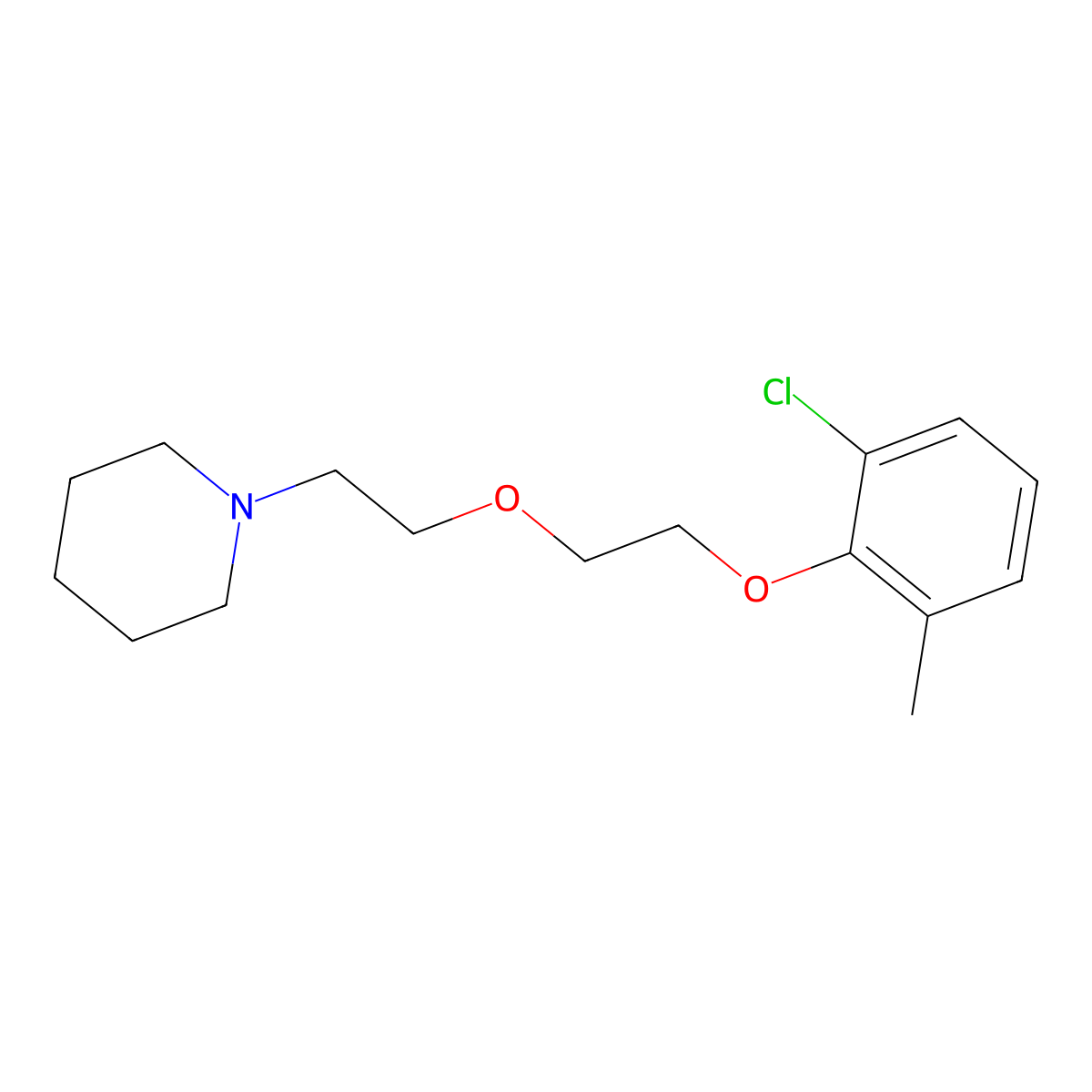 1-[2-[2-(2-Chloro-6-methylphenoxy)ethoxy]ethyl]piperidine molecular structure, CAS 416878-72-3