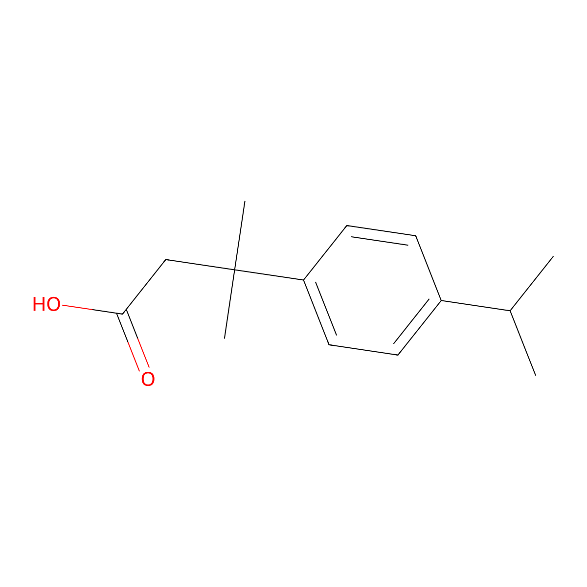 3-methyl-3-(4-propan-2-ylphenyl)butanoic Acid molecular structure, CAS 416879-41-9