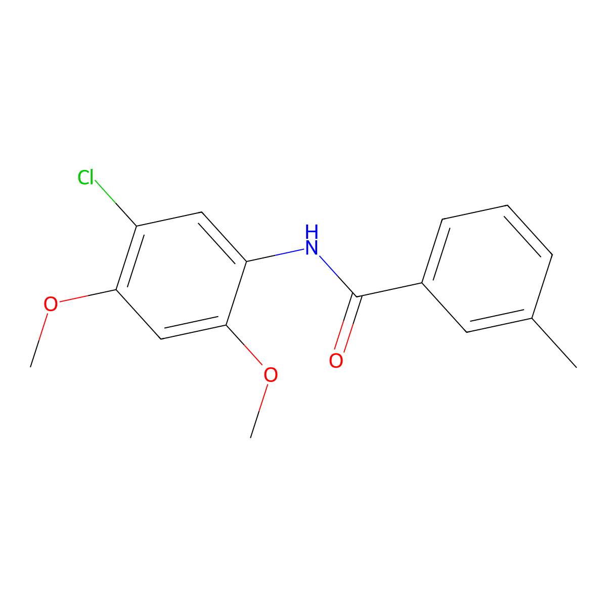 N-(5-chloro-2,4-dimethoxyphenyl)-3-methylbenzamide molecular structure, CAS 416879-45-3