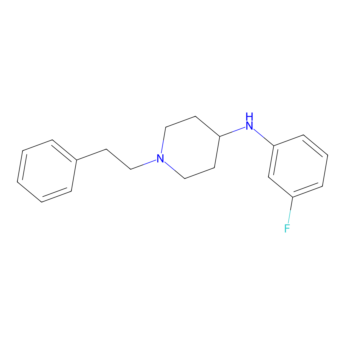 Despropionyl meta-fluorofentanyl molecular structure, CAS 416881-38-4