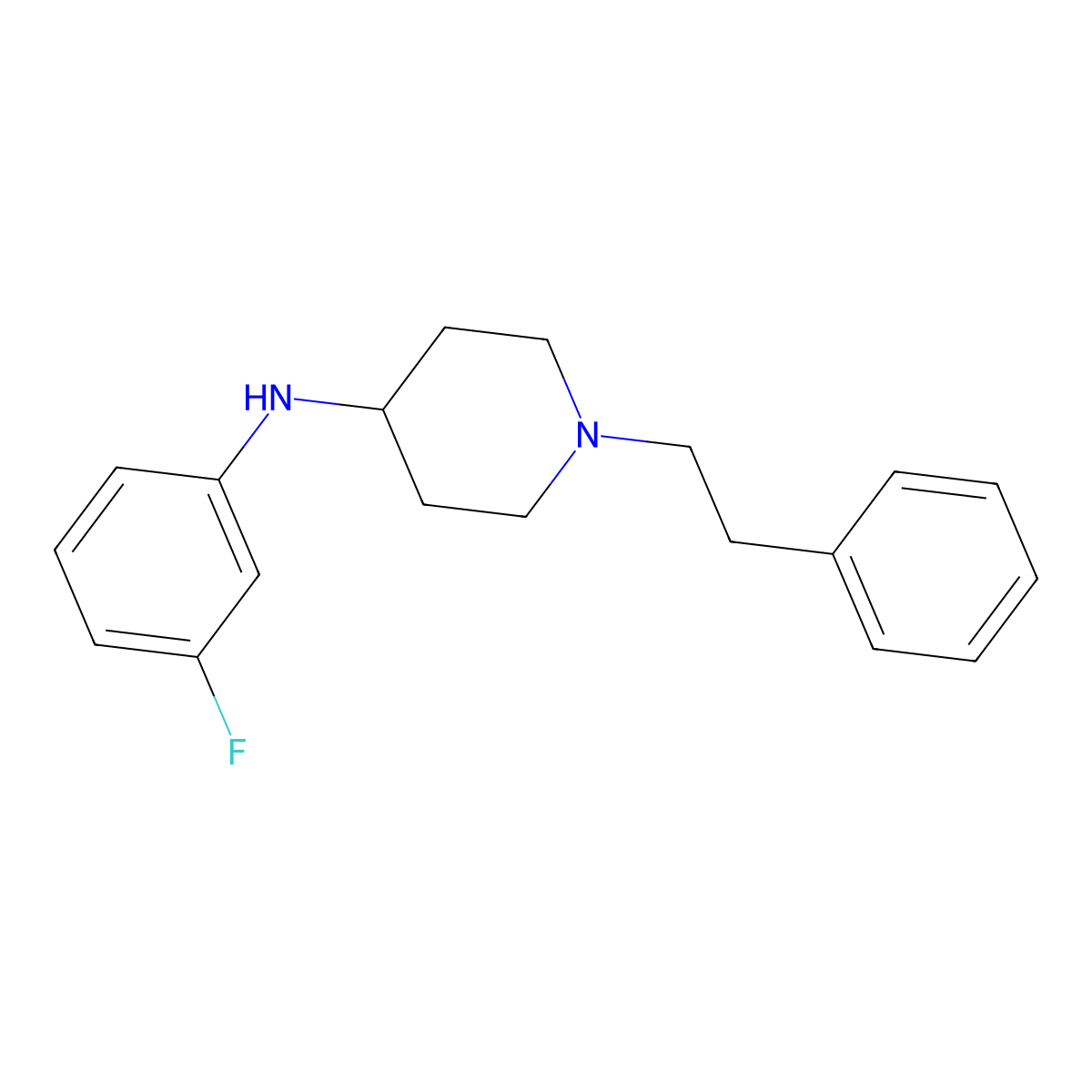 Despropionyl meta-fluorofentanyl molecular structure, CAS 416881-38-4