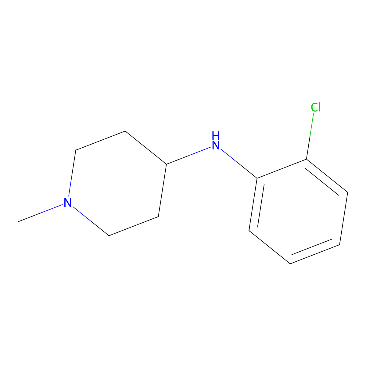 N-(2-chlorophenyl)-1-methylpiperidin-4-amine molecular structure, CAS 416882-08-1