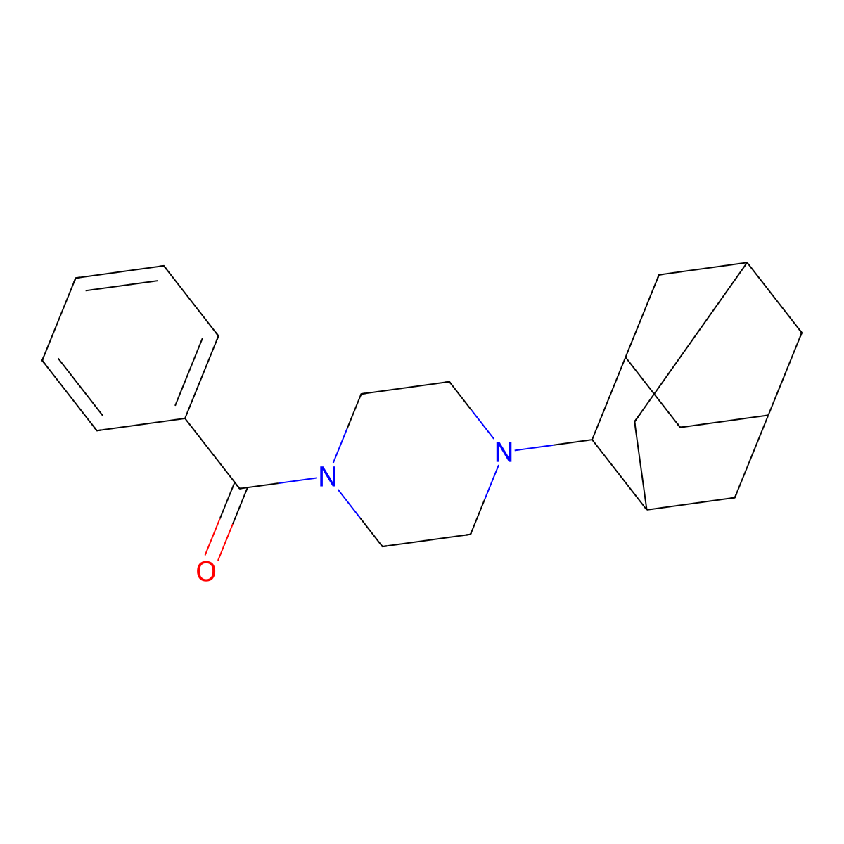 Piperazine, 1-(2-adamantyl)-4-benzoyl- molecular structure, CAS 416883-12-0