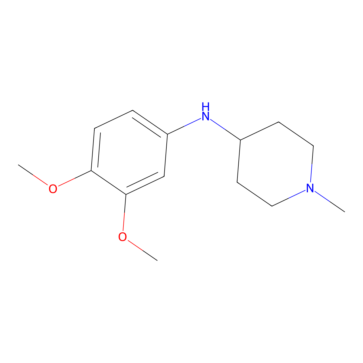 N-(3,4-dimethoxyphenyl)-1-methylpiperidin-4-amine molecular structure, CAS 416883-13-1