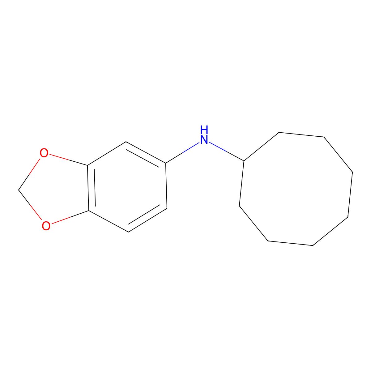 N-cyclooctyl-2H-1,3-benzodioxol-5-amine molecular structure, CAS 416883-18-6